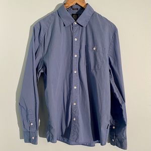 Volcom Men’s Medium Classic Fit Blue Long Sleeve Button-Up Casual Shirt